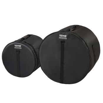 VEVOR 5-Piece Drum Bag Set, 1680D Oxford Fabric, Padded Drum Bags and Cases with 4.92 ft Detachable Shoulder Strap Carry Handles Foldable Design, for 55cm Kick 30cm Tom 33cm Tom 40cm Tom 35cm Snare