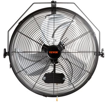 VEVOR Industrial Wall Mount Fan Waterproof Metal Fan 17.6'' 3 Speed Airflow
