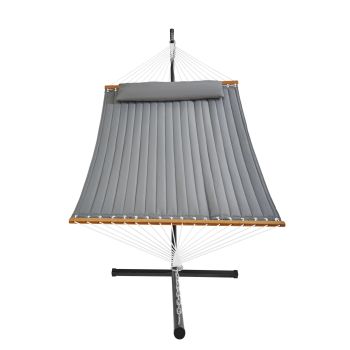 VEVOR Double Quilted Fabric Hammock Two Person Hammock with Stand 480lb Capacity