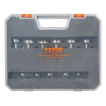 VEVOR Forstner Bit Set, 16 Pcs Forstner Drill Bits Set, 1/4" to 1-5/8", Carbon Steel, with Universal Round Shank, Forstner Drill Bit for Wood and Composite Board, Forstner Bits for Woodworking