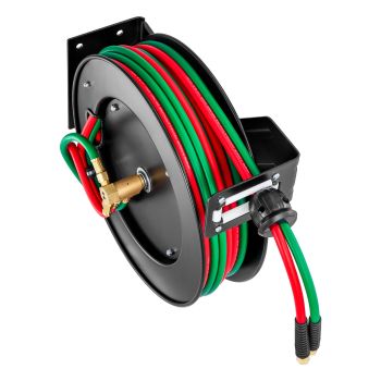Retractable Welding Hose Reel 1/4 in x 50FT Oxygen Acetylene Rubber Hose R Grade