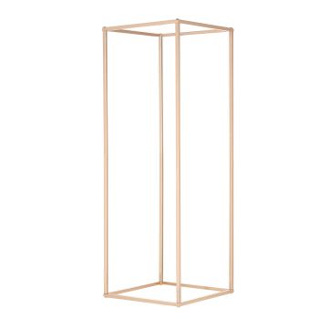 VEVOR 2PCS 31.5inch/80cm High Wedding Flower Stand, Metal Vase Column Geometric Centerpiece Stands, Gold Rectangular Floral Display Rack for T-Stage Events Reception, Party Decoration Home