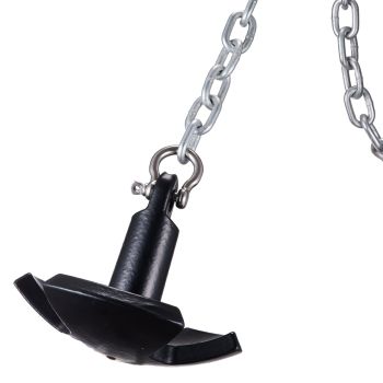 VEVOR River Anchor, 12 LBS Boat Anchor Cast Iron Black Vinyl-Coated with Shackle, Marine Grade Mushroom Anchor for Boats Up To 10 ft, Impressive Holding Power in River and Mud Bottom Lakes