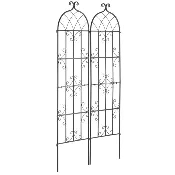 VEVOR 2 Packs Metal Garden Trellis for Climbing Plant Support 71x20 in Rustproof
