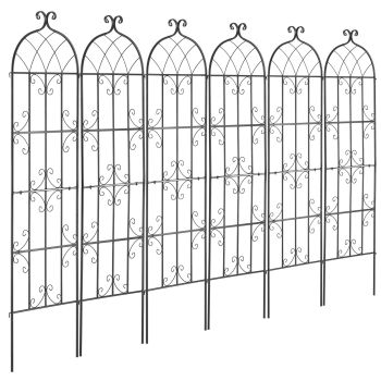 VEVOR 4 Packs Metal Garden Trellis for Climbing Plant Support 71x20 in Rustproof