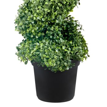 VEVOR Artificial Topiaries Boxwood Trees, 10cm Tall (2 Pieces) Faux Topiary Plant Outdoor, All-year Green Feaux Plant w/ Replaceable Leaves for Decorative Indoor/Outdoor/Garden