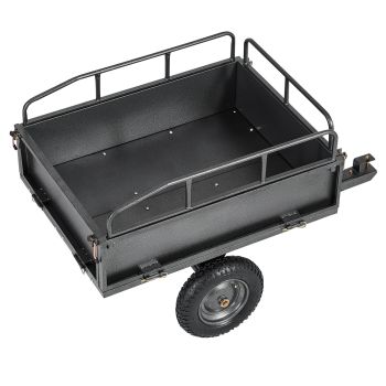 VEVOR Garden Utility Trailer, 10 Cu. Ft & 227 kg Capacity, ATV UTV Hauling Trailer, Tow Behind Steel Dump Cart with 14" Tires, Hand Pull or Foot Pedal, Heavy Duty Yard Trailers for Lawn Mower Tractor