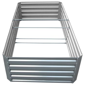 VEVOR Galvanized Raised Garden Bed, 203 x 102 x 48 cm Metal Planter Box, Gray Steel Plant Raised Garden Bed Kit, Planter Boxes Outdoor for Growing Vegetables,Flowers,Fruits,Herbs,and Succulents