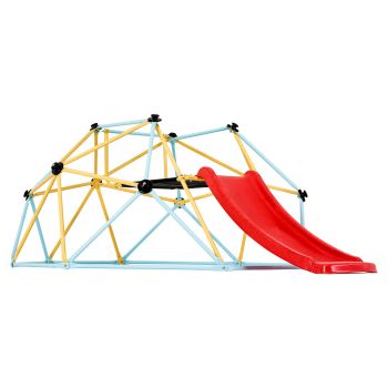 VEVOR Climbing Dome, 8FT Geometric Dome Climber with Slide, for Kids 3 to 9 Years Old, Jungle Gym Supports 600LBS and Easy Assembly, with Climbing Grip, Outdoor and Indoor Play Equipment for Kids