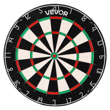 VEVOR Dart Board, High-Grade Self-Healing Sisal Fiber Dartboard with Staple-Free Bullseye, Blade Wire & Rotating Number Ring, 450mm Professional Dartboard for Home Party Game Room (Darts Not Included)