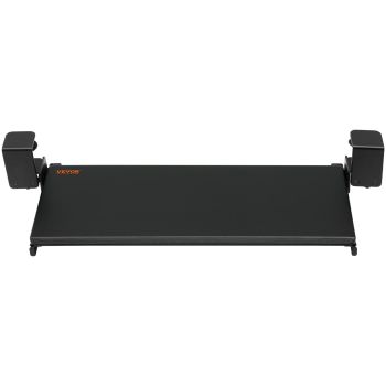VEVOR Clamp on Keyboard Tray Under Desk, Desk Keyboard Tray Slide out with Sturdy No-drill C Clamp Mount, Large 26.8 x 11 inch Slide-out Computer Drawer for Typing in Home, Office Work