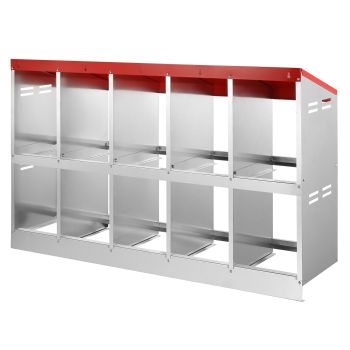 VEVOR 10-Compartment Chicken Nest Box Mental Box with Inclined Nesting Boxes