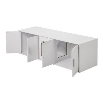 VEVOR Cat Litter Box Enclosure Wooden Litter Box Furniture Hidden 57.9" White