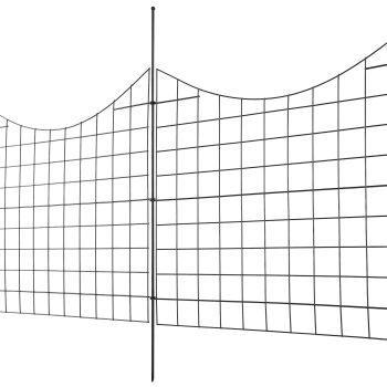 VEVOR Garden Fence, 75×93 cm Animal Barrier Fence, Underground Decorative Garden Fencing with 6.38 cm Spike Spacing, Metal Dog Fence for the Yard and Outdoor Patio, 5 Pack