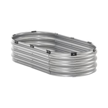 VEVOR Metal Raised Garden Bed 4x2x1 ft Outdoor Galvanized Planter Box Silver