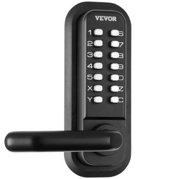 VEVOR Mechanical Keyless Entry Door Lock, 14 Digit Keypad, Water-proof Zinc Alloy, Double-sided Embedded Outdoor Gate Door Locks Set with Keypad and Handle, Easy to Install, for Garden, Garage, Yard