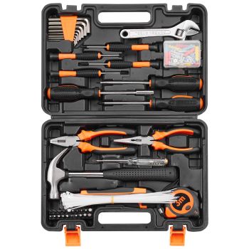 VEVOR Tool Kit 132 Piece General Household Hand Tool Set with Portable Tool Case