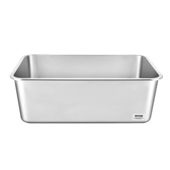 VEVOR Cat Litter Box, 203 mm Deep, XL Extra Large Stainless Steel Cat Litter Box with Scoop, Wide Filtering Foot Board & High Sides, Enclosed Odor-Free Easy-to-Clean Litter Box, Fit for Big Cats