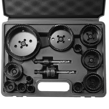 VEVOR Hole Saw Kit, 18 PCS Saw Blades, 6 Drill Bits, 1 Hex Wrench, Bi Metal M42 Hole Saw Set with Carrying Case, General Purpose Size from 3/4" to 4-1/2", Ideal for Wood Board, Iron and Plastic Plate