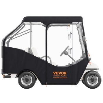 VEVOR Golf Cart Enclosure, 420D Polyester Driving Enclosure with 4-Sided Transparent Windows, 4 Passenger Club Car Covers Universal Fits for Most Brand Carts, Sunproof and Dustproof Outdoor Cart Cover