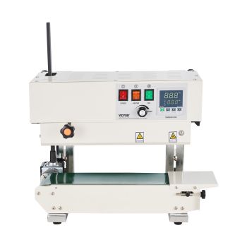 VEVOR Continuous Bag Band Sealing Machine, 6-12 mm Sealing Width, Vertical Band Sealer Machine with Digital Temperature Control, Carbon Steel Bag Sealer for 0.02-0.8 mm Plastic Bags Films Membrane
