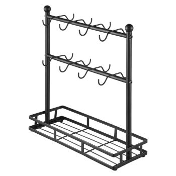 VEVOR Coffee Mug Holder for Countertop 16 Hooks Cup Rack with Storage Base