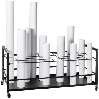 VEVOR Blueprint Storage Rack 50 Slots Mobile Roll File Holder for Architectural