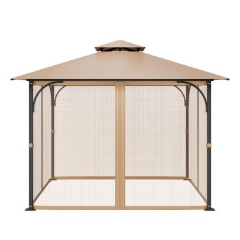 VEVOR Gazebo Netting Replacement, Fit Most 10 x 10 x 7 FT Gazebo Curtain, Outdoor Garden Net, 4-Panel Sidewall Mesh Net, Patio Midge Netting with Double Zipper, Canopy Screen (Netting Only)