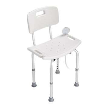 VEVOR Shower Chair, Shower Seat with Back, Adjustable Height Shower Stool, Shower Chair for Inside Shower Bathtub, Non-slip Bathroom Bench Bath Chair for Elderly Disabled Handicap, 158.8 kg Capacity