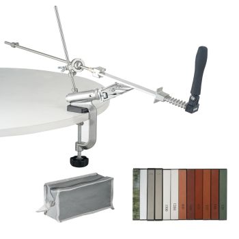 VEVOR Knife Sharpener Kit, Rotation Flip Fixed Angle Knife Sharpening System with 12 Whetstones 120-10000 Grit, Professional Kitchen Chef Knife Sharpening Kit for All Knives and Scissors