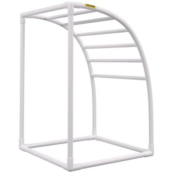 VEVOR Outdoor Towel Rack Pool Towel Rack 7 Bar Curved White Freestanding Patio