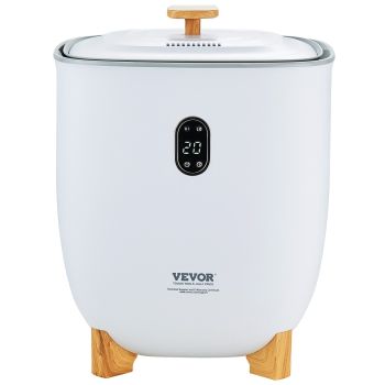VEVOR 25L Towel Warmer Bucket with LED Screen Bottom Heating Columns Timer White