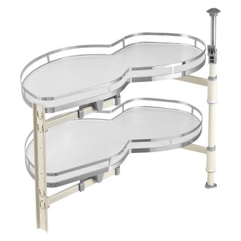 VEVOR Swing Left Blind Corner Cabinet, Pull Out Organizer for 36 inch Width Blind Cabinet, 2 Tier Height Adjustable Swing Tray, Soft Close Kitchen Cloud Blind Organizer, Left Open