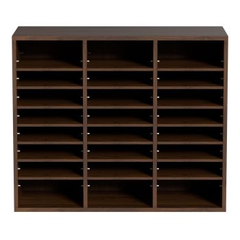 VEVOR Wood Literature Organizer Adjustable File Sorter 24 Compartments Brown