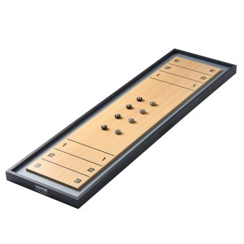 VEVOR 114cm Shuffleboard and Curling 2 in 1 Board Game Portable Tabletop Set