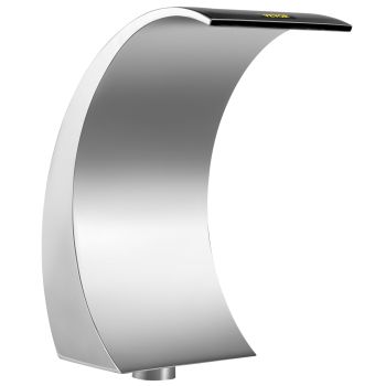 VEVOR Stainless Steel Pool Fountain 17.7 x 11.8 x 23.6 inches Pool Fountain Silver Pool Fountains for In Ground Pools Garden Outdoor Waterfalls Sheer Descent Pond Water Feature