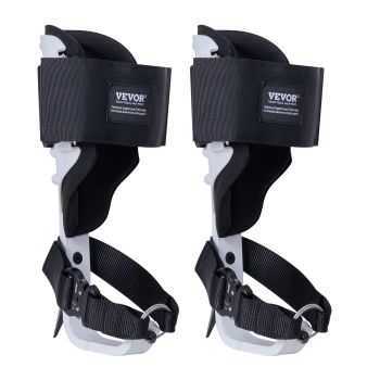 VEVOR Tree Climbing Spikes, 1 Pair Aluminum Climbing Spurs, 350lbs Load Capacity Tree Climbing Gear with Straps and Spike Protectors, Arborist Equipment for Climbers, Hunting, Fruit Picking, White