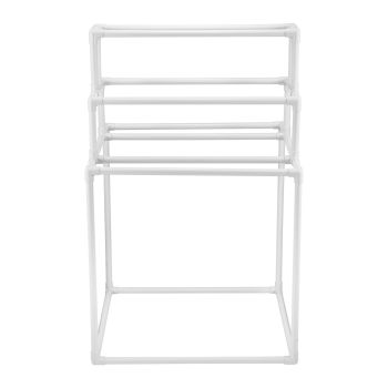 VEVOR Towel Rack 8-Bar Outdoor PVC Towel Holder for Poolside Spa Bathroom White