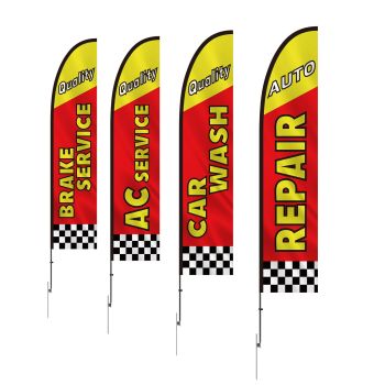 VEVOR Auto Repair Advertising Feather Flag Kit Swooper Flags and Poles 16.3 FT
