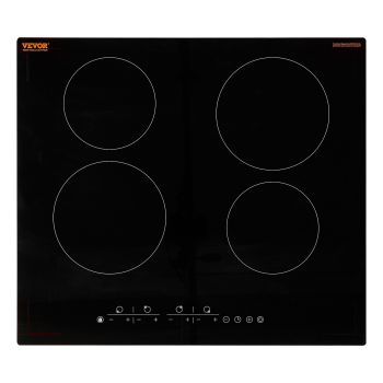 VEVOR Built-in Electric Cooktop Radiant Ceramic Cooktop 4 Burners 23.2x20.5 inch