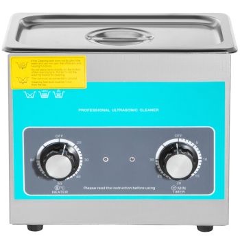 VEVOR Knob Ultrasonic Cleaner 3L 40kHz Ultrasonic Cleaning Machine Knob Control Sonic Cleaner 304 Stainless Steel Ultrasonic Cleaner Machine with Heater & Timer for Cleaning Jewelry Eyeglasses Watches