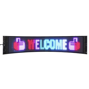 VEVOR Programmable LED Sign, P6 Full Color LED Scrolling Panel, DIY Custom Text Animation Pattern Display Board, Bluetooth APP Control Message Shop Sign for Store Business Car Advertising, 68x12cm