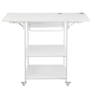 VEVOR Heat Press Table 3Tier Movable Heat Press Stand Foldable with Wheels White