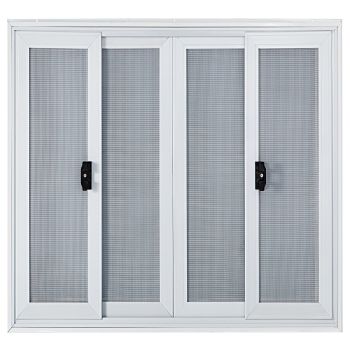 VEVOR Concession Window, 91.4 x 91.4 cm Aluminum Alloy Food Truck Service Window with 4 Horizontal Sliding Screen Windows & Awning Door & Drag Hook, Serving Window for Food Trucks Concession Trailers