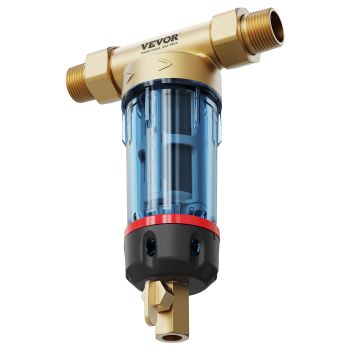 VEVOR Spin Down Filter, 40 Micron Whole House Sediment Filter for Well Water, 3/4" G-M + 1" G-M + 3/4" G-F, 4 T/H High Flow Rate, for Whole House Water Filtration Systems, Well Water Sediment Filter