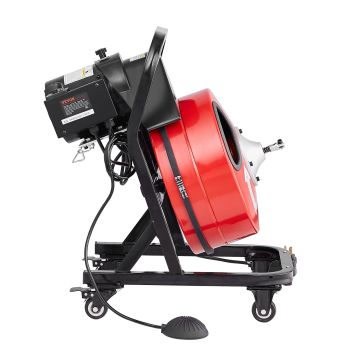 VEVOR Drain Cleaner Machine 50FT x 1/2 Inch Manual Feed Snake Auger with Wheels