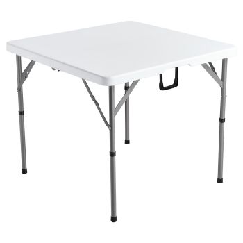 VEVOR Mahjong Table with Mahjong Tiles Set, Fold-in-Half 4 Player Card Table with 144PCS Majiang Tiles and 3 Dice, Portable Bi-Folding Domino Table with Wear-Resistant Green Tabletop & Carrying Handle