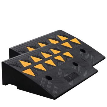 VEVOR Rubber Curb Ramp 2 Pack, 12.7 cm Rise Height Heavy-Duty 15 tons Load Capacity Threshold Ramps, Driveway Ramps with Stable Grid Structure for Cars, Wheelchairs, Bikes, Motorcycles