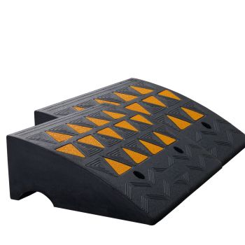 VEVOR Rubber Curb Ramp 2 Pack, 15.2 cm Rise Height Heavy-Duty 15 tons Load Capacity Threshold Ramps, Driveway Ramps with Stable Grid Structure for Cars, Wheelchairs, Bikes, Motorcycles