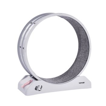 VEVOR Cat Exercise Wheel, 31.5 in, Large Cat Running Wheel with Secure Brake & Carpeted Runway, Quiet Operation Cat Treadmill, Indoor Cats Exerciser Wheel for Pets Weight Loss & Health White